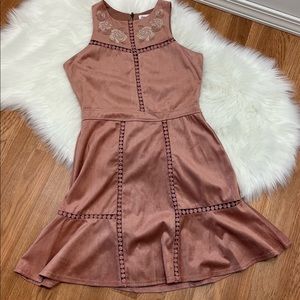 Skylar & Jade Dress Size S Dusty Rose Rose Embroidery